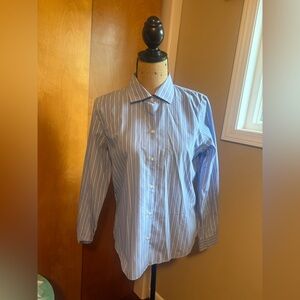 Ann Taylor easy care Classic Blue Striped woman’s shirt